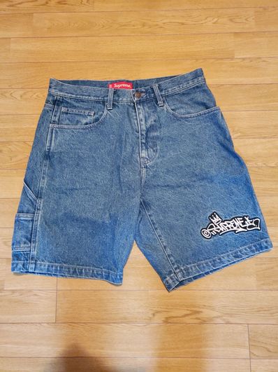 Supreme Handstyle Denim Painter Short "Blue"