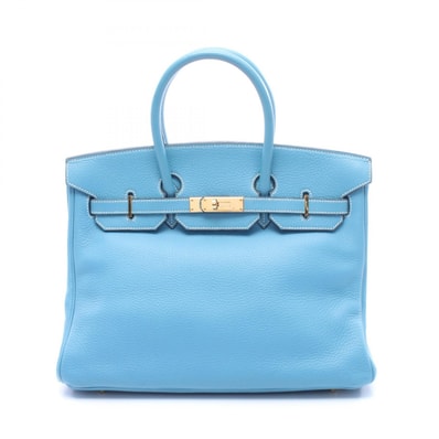 エルメス HERMES バーキン35 ハンドバッグ バッグ レザー トリヨンクレマンス トリヨンクレマンス ブルージーン □B刻印(1998年製造) レディース ブルー系 【中古】
