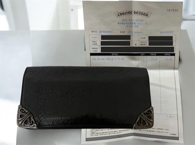 Chrome Hearts Single Fold Long Wallet Tips "Black"