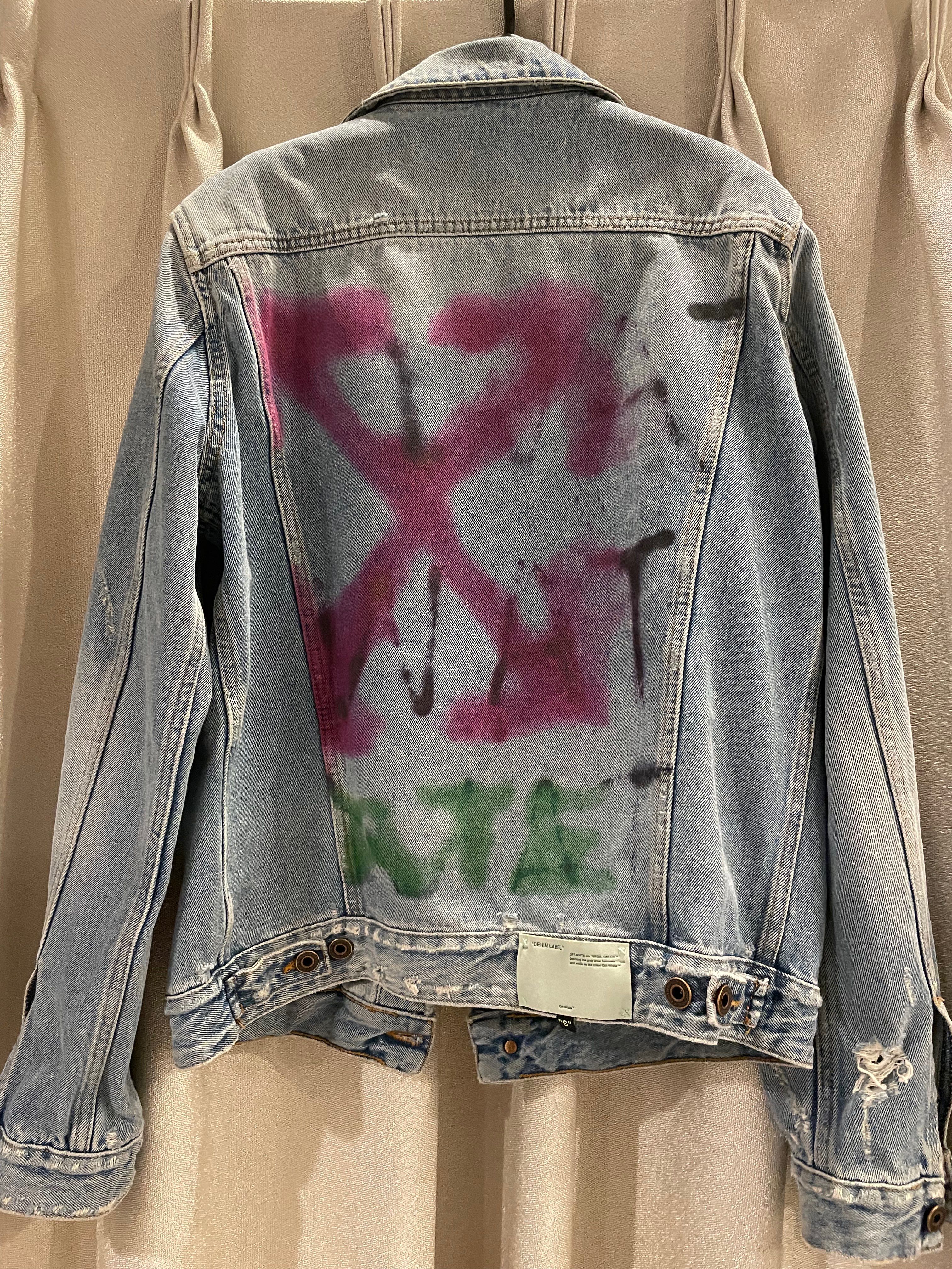 OFF-WHITE Airport Tape Denim Jacket "Blue"