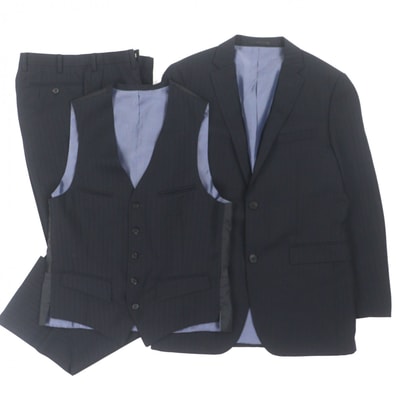 極美品 バーバリーブラックレーベル セットアップ ネイビー メンズ 38