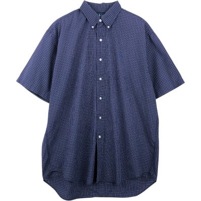 古着 ラルフローレン Ralph Lauren BLAKE 半袖 ボタンダウン チェックシャツ メンズL相当/eaa665265