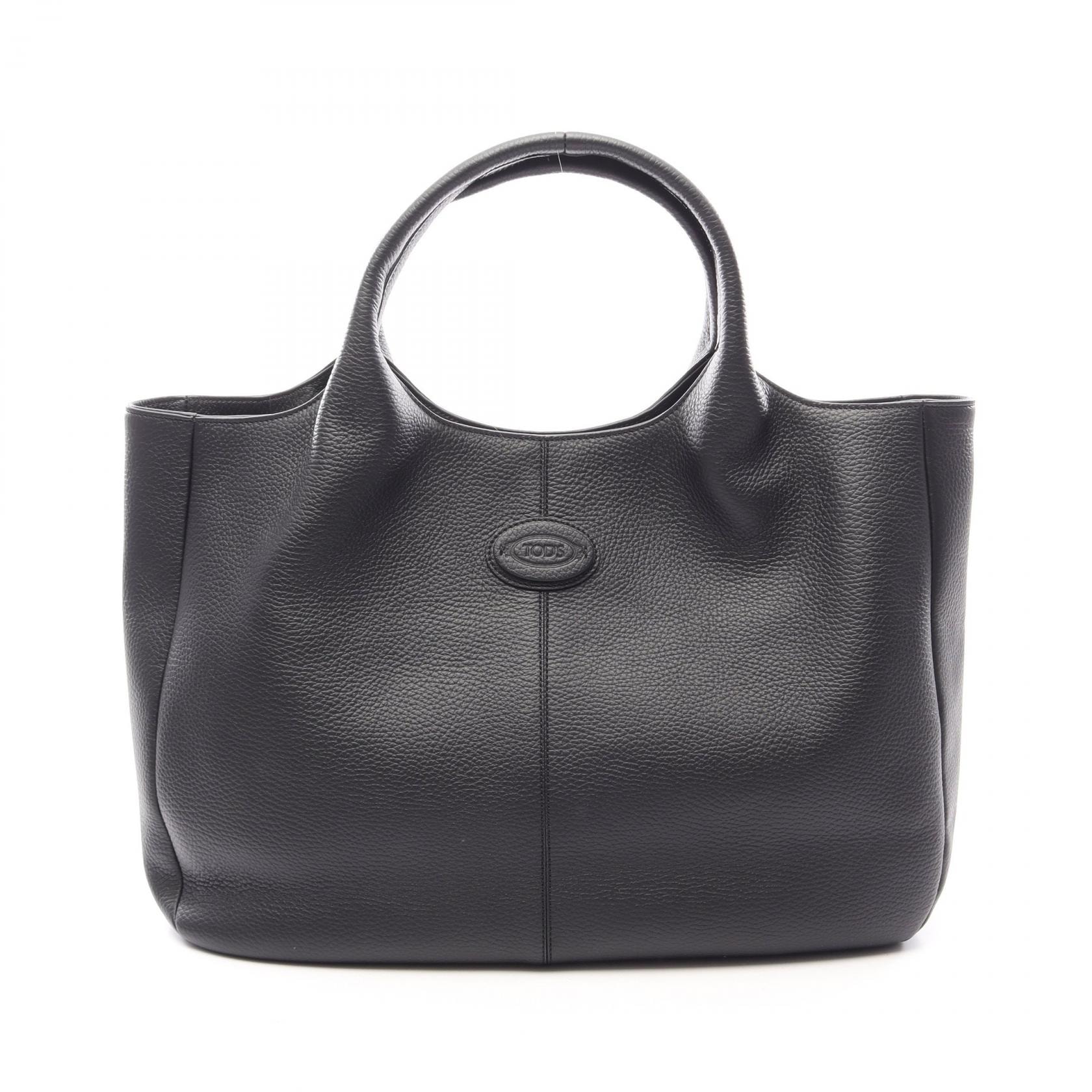 トッズ TOD'S ALH SHOPPING PICCOLA トートバッグ バッグ レザー レディース ブラック系 【中古】