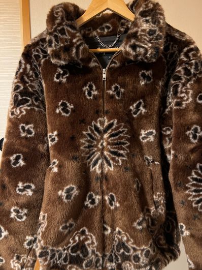 Supreme Bandana Faux Fur Bomber Jacket "Brown"