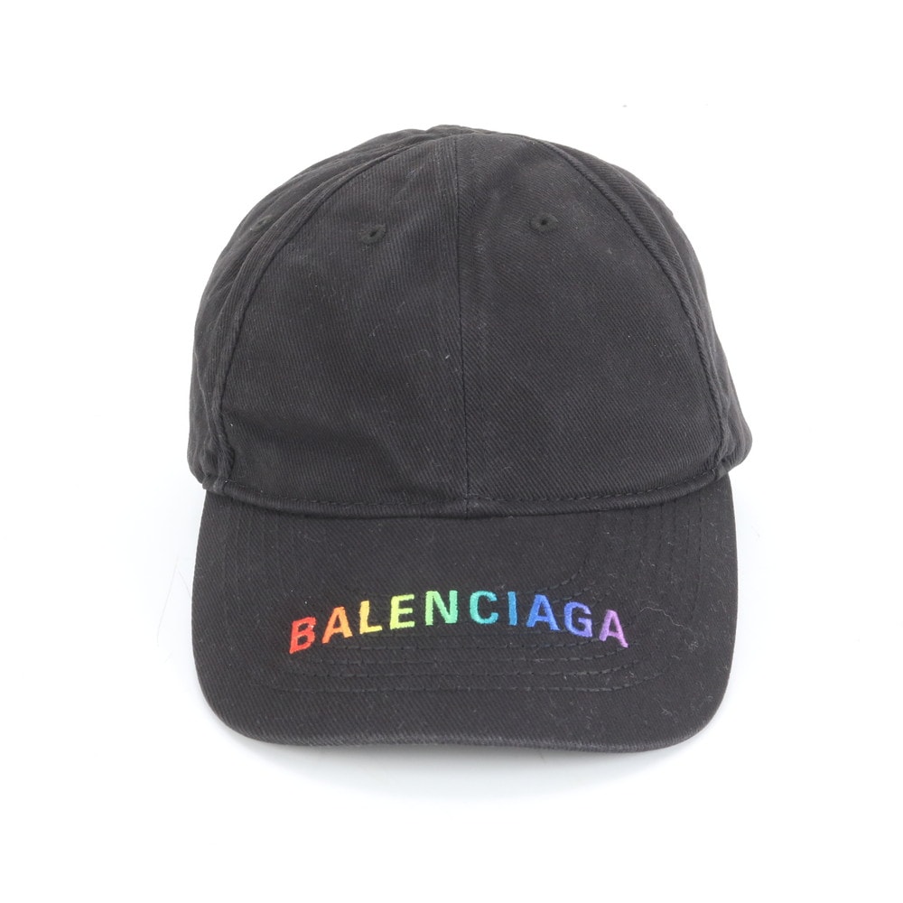 ■極美品 バレンシアガ ロゴ 刺繍 ベースボール 帽子 Lキャップ