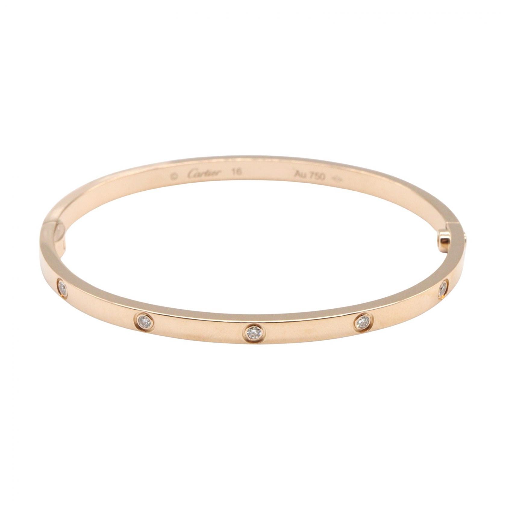 カルティエ CARTIER ラブブレス SM 10PD ブレスレット ブレスレット アクセサリー K18PG(ピンクゴールド) ダイヤモンド レディース ゴールド系 / クリア系 B6079617 【中古】