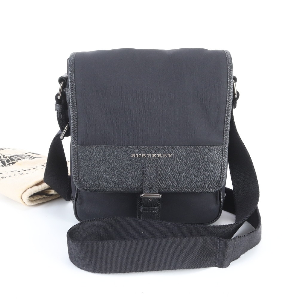 ■極美品 バーバリー ショルダーバッグ レザー×キャンバス