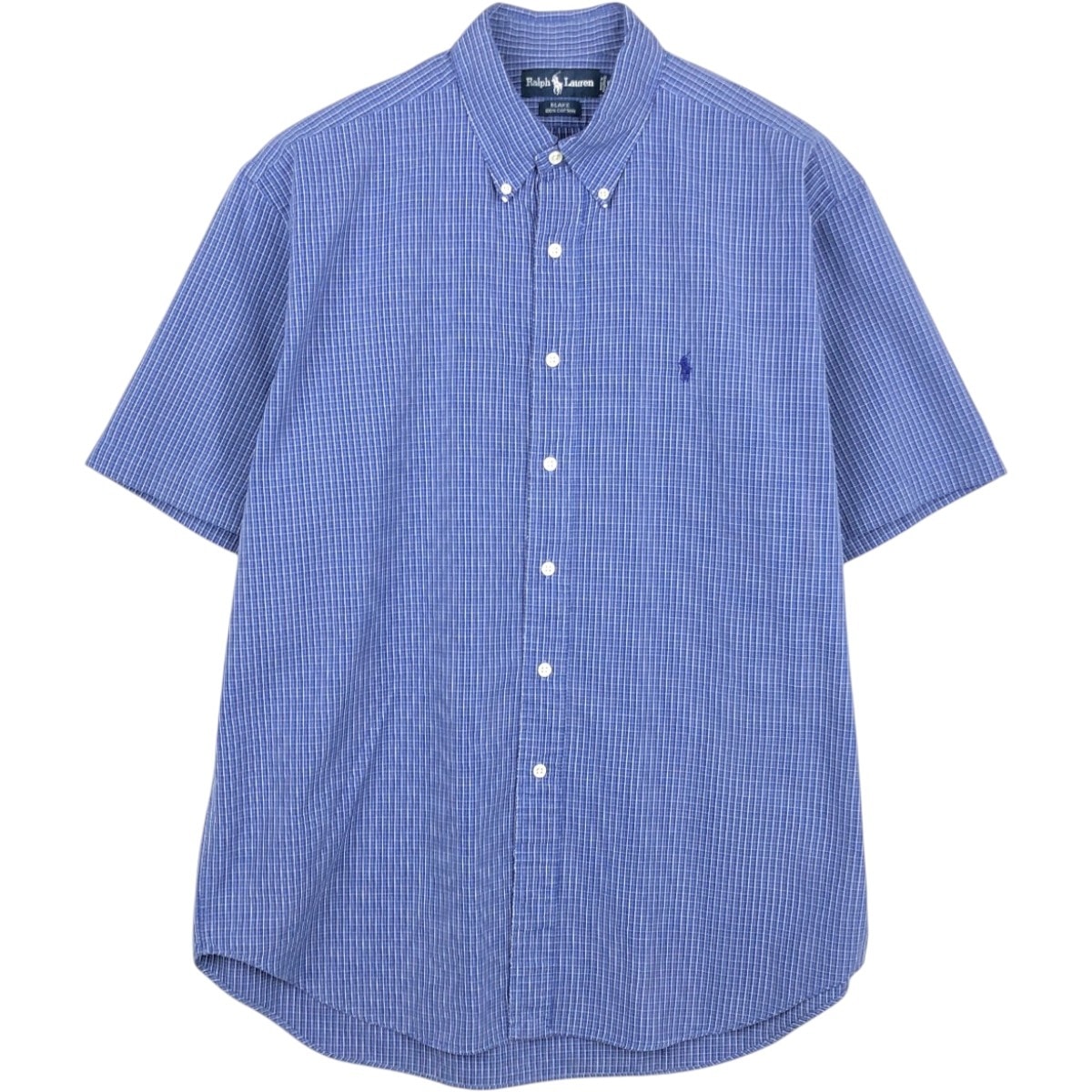 古着 ラルフローレン Ralph Lauren BLAKE 半袖 ボタンダウン チェックシャツ メンズL相当/eaa668610