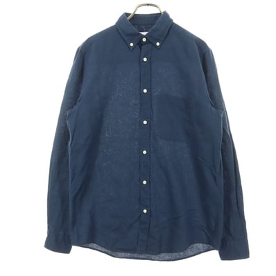 ZARA ザラ 長袖 ボタンダウンシャツ S ネイビー