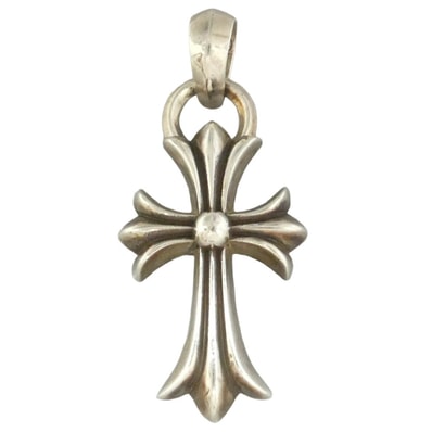 CHROME HEARTS クロムハーツ(原本無) CH CRS SML W BALE スモールCHクロス Wベイル ペンダントトップ シルバー系【中古】