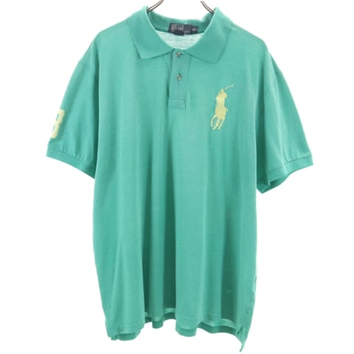 Polo by Ralph Lauren ポロバイラルフローレン ビッグポニー 半袖 ポロシャツ XXL グリーン 鹿の子地 ビックサイズ