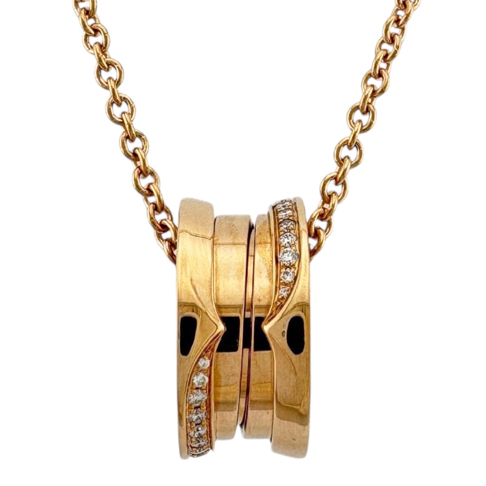 ブルガリ B-zero.1 ネックレス 18金 K18ピンクゴールド ダイヤモンド レディース BVLGARI 中古