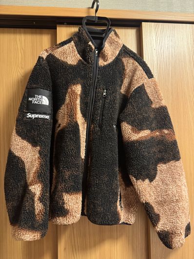 Supreme x The North Face Bleached Denim Print Fleece Jacket "Black"