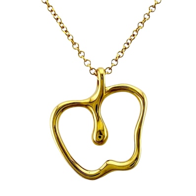 ティファニー アップル ネックレス 18金 K18イエローゴールド レディース TIFFANY&Co. 中古