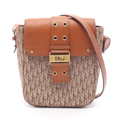 ディオール Dior ストリートシック トロッター ショルダーバッグ バッグ キャンバス レザー レディース ベージュ系 / ブラウン系 【中古】