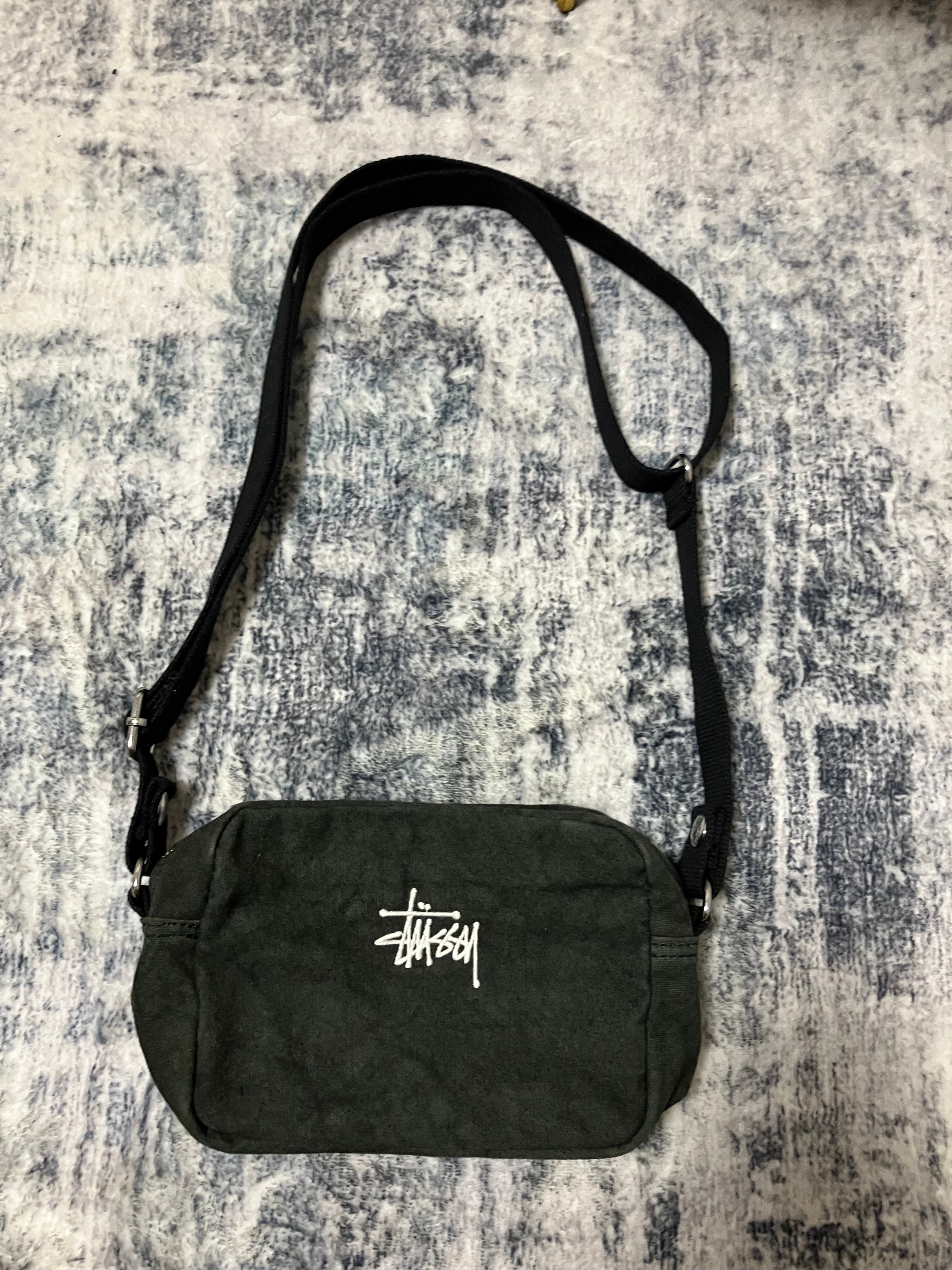 Stussy Canvas Side Pouch "Washed Black"