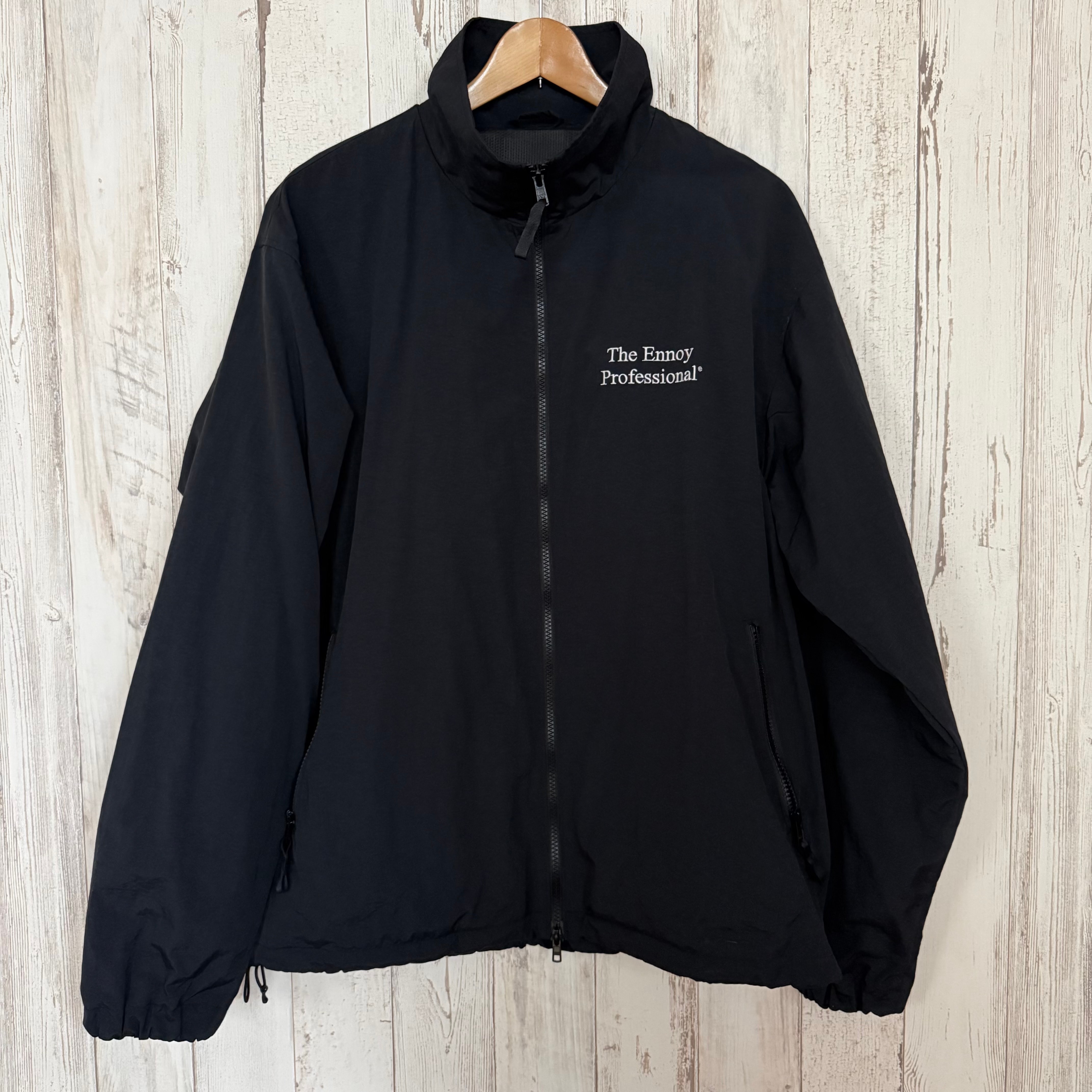 ENNOY 23AW Stylistshibutsu Nylon Track Suit Set Up Black × White