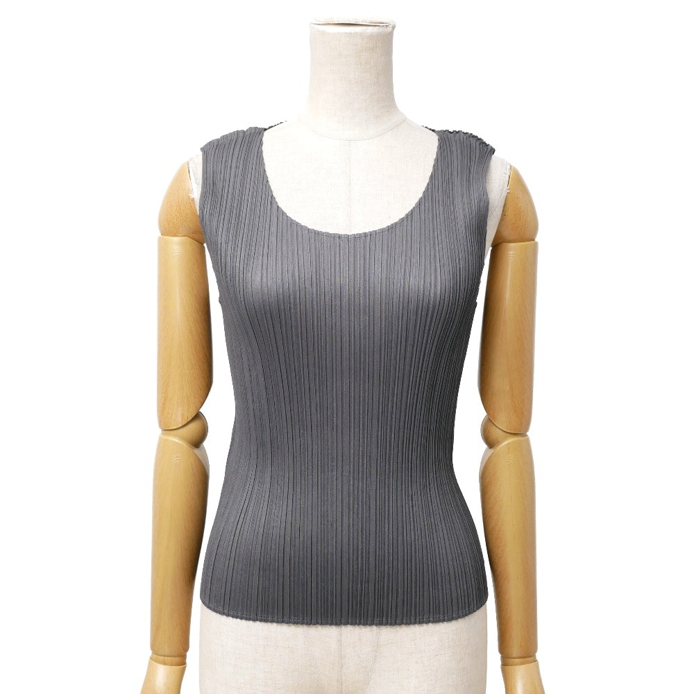 ■美品■PLEATS PLEASE ISSEY MIYAKE プリーツプリーズ イッセイミヤケ カットソー サイズ3 プリーツ ノースリーブ トップス ブランド古着【中古】20260714/RB0085
