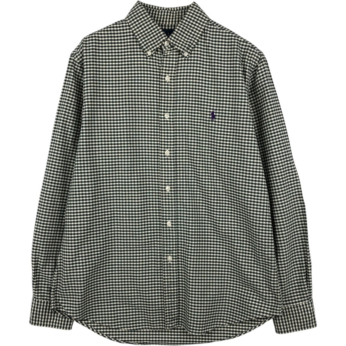 古着 ラルフローレン Ralph Lauren CUSTOM FIT ギンガムチェック 長袖 ボタンダウンチェックシャツ メンズM相当/eaa634838