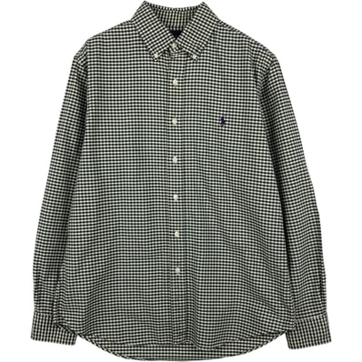 古着 ラルフローレン Ralph Lauren CUSTOM FIT ギンガムチェック 長袖 ボタンダウンチェックシャツ メンズM相当/eaa634838
