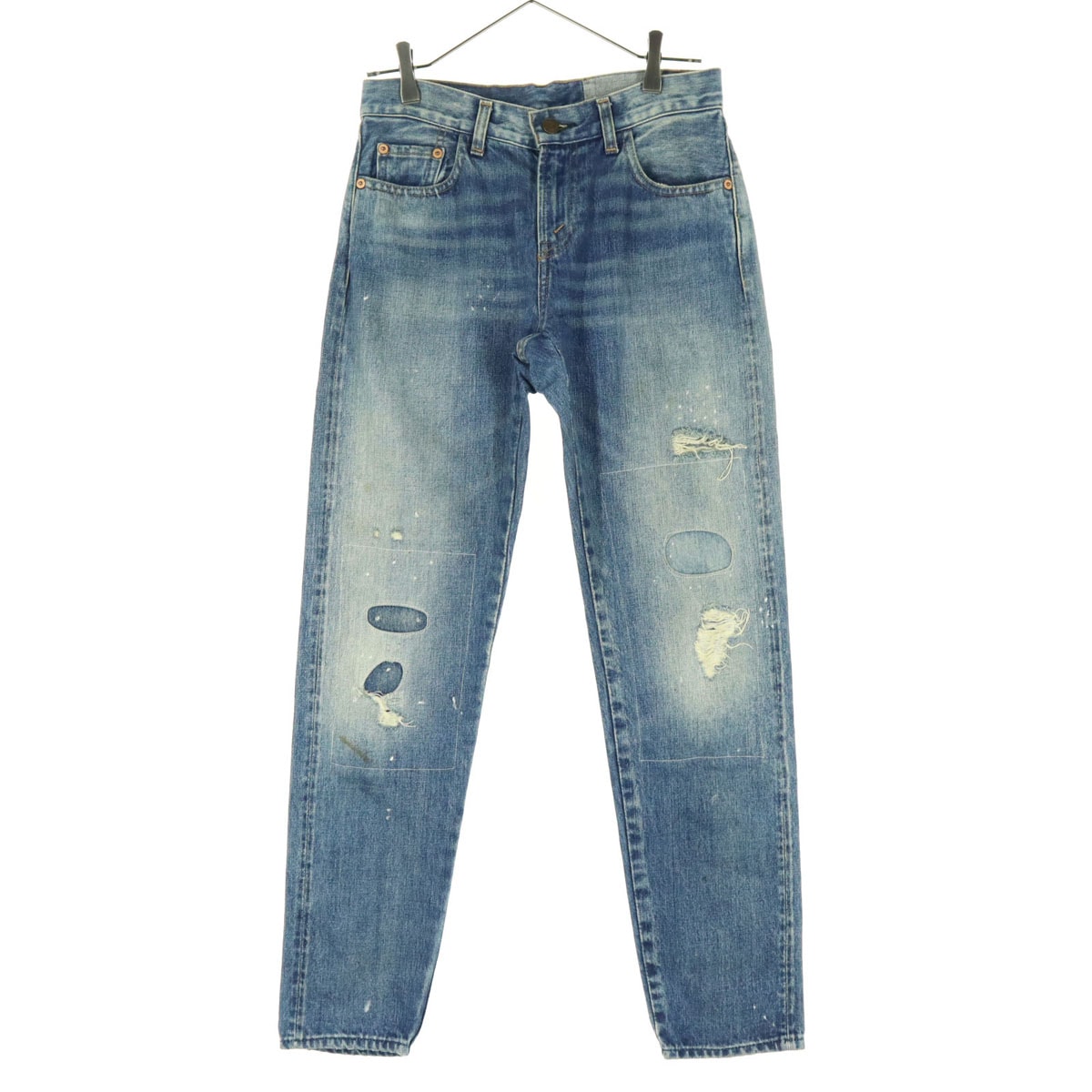 Levi's リーバイス 50-0217 LVC ダメージ加工 スリムデニムパンツ w26 ブルー ヴィンテージクロッシング