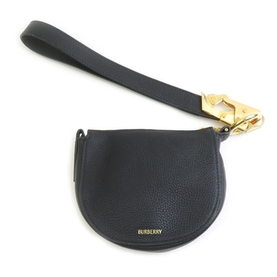バーバリー BURBERRY ポーチ レザー ブラック ユニセックス【中古】 h32675a