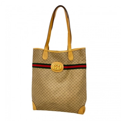 【6dc3446-k】グッチ ショルダーバッグ マイクロGG シェリーライン 002 904 0131 PVC ブラウン ゴールド金具【中古】レディース