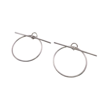 エルメス HERMES ピアス ループMM 両耳用 10.7g シルバー