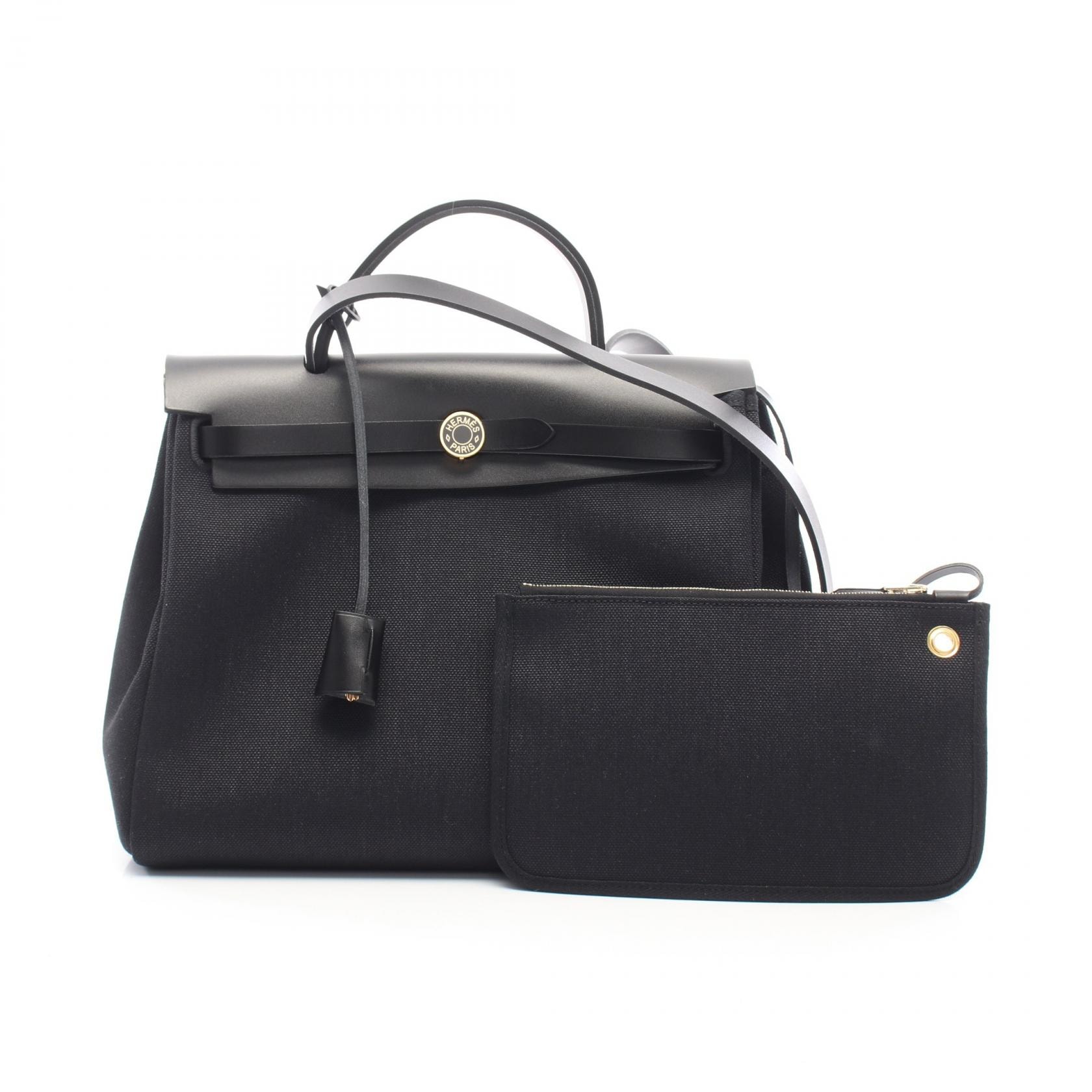 エルメス HERMES エールバッグジップPM 2WAY ハンドバッグ バッグ キャンバス レザー トワルミリタリー / ヴァッシュハンター トワルミリタリー ブラック(エルメス) K刻印(2025年製造) レディース ブラック系 【中古】