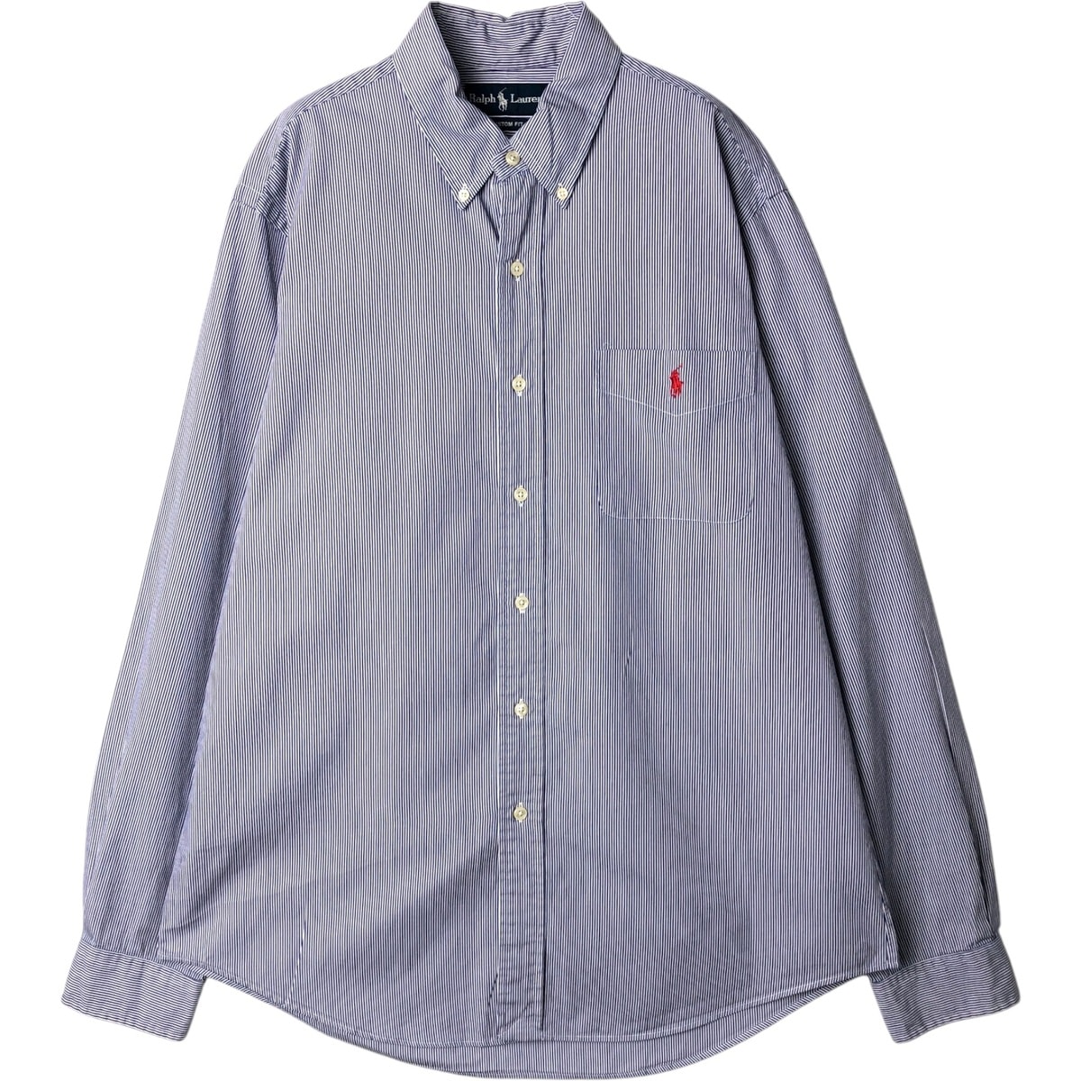 古着 ラルフローレン Ralph Lauren CUSTOM FIT 長袖 ボタンダウンストライプシャツ メンズL相当/eaa649983