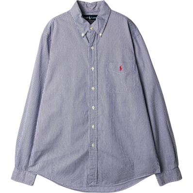 古着 ラルフローレン Ralph Lauren CUSTOM FIT 長袖 ボタンダウンストライプシャツ メンズL相当/eaa649983
