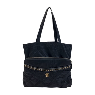 ☆☆CHANEL シャネル ココマーク トートバッグ AP2664 ブラック ナイロン グログラン 2WAY ギャランティカード有