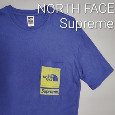 Supreme x The North Face Printed Pocket Tee "Navy"
