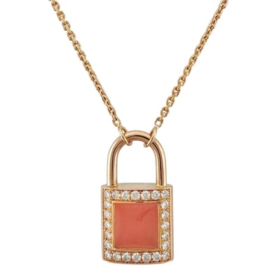 ルイヴィトン パンダンティフロックイット ネックレス 18金 K18ピンクゴールド ダイヤモンド レディース LOUIS VUITTON 中古