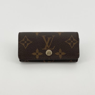 LOUIS VUITTON(ルイ・ヴィトン) ミュルティクレ4 モノグラムキャンバス レザー ゴールド金具 M69517 キーケース ブラウン×ゴールド