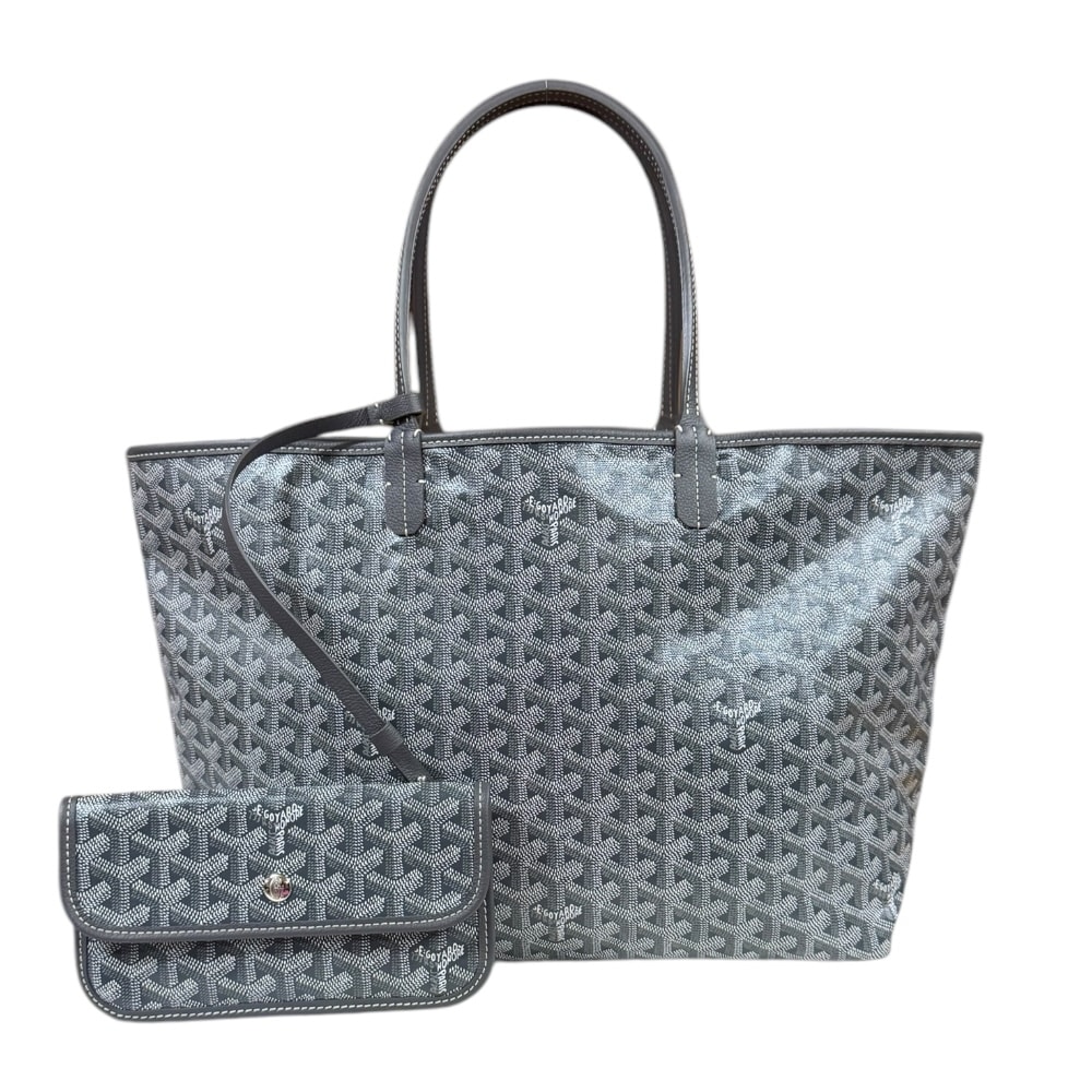 ゴヤール サンルイPM トートバッグ PVCコーティングキャンバス グレー ユニセックス GOYARD  中古