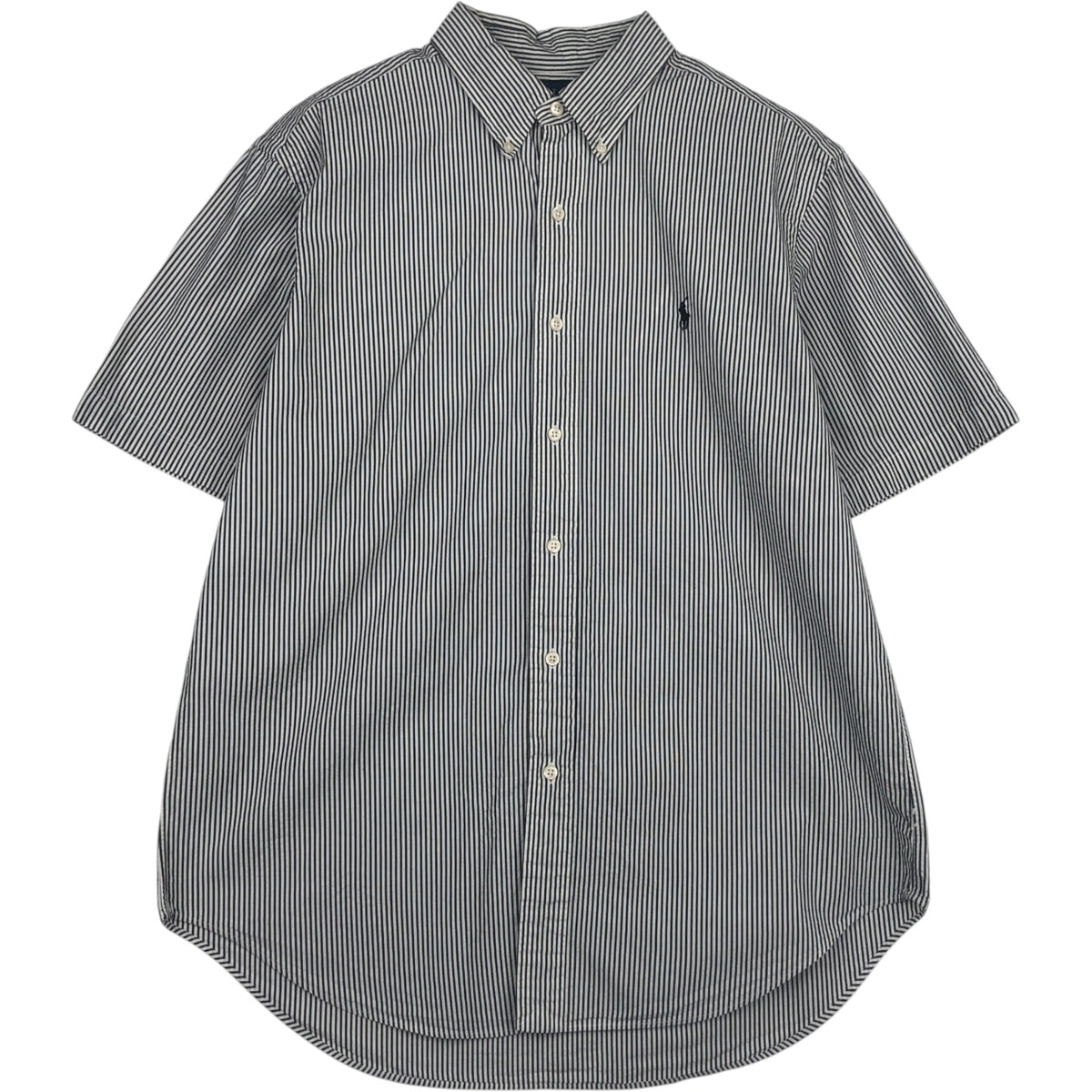 古着 ラルフローレン Ralph Lauren CLASSIC FIT 半袖 ボタンダウン ストライプシャツ メンズL相当/eaa637749