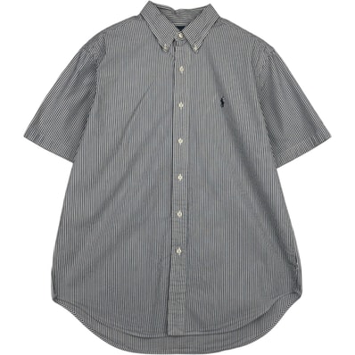 古着 ラルフローレン Ralph Lauren CLASSIC FIT 半袖 ボタンダウン ストライプシャツ メンズL相当/eaa637749