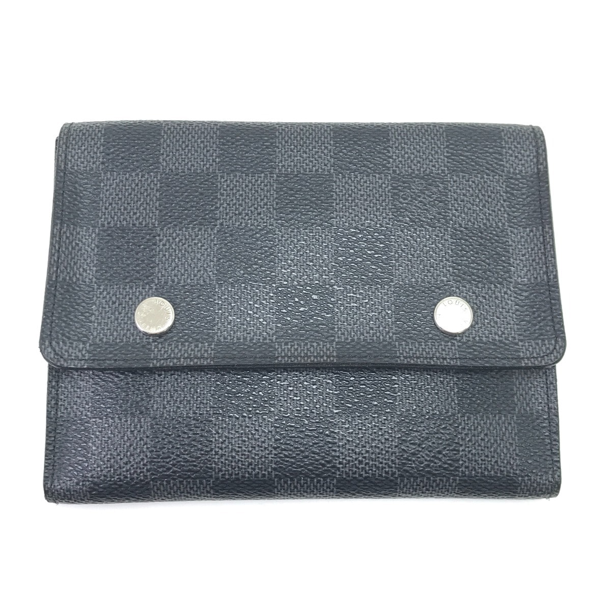 LOUIS VUITTON ルイヴィトン 2つ折り財布 ダミエグラフィット ポルトフォイユコンパクトモデュラブル コインケース欠品 イニシャル有 N63083 グレー