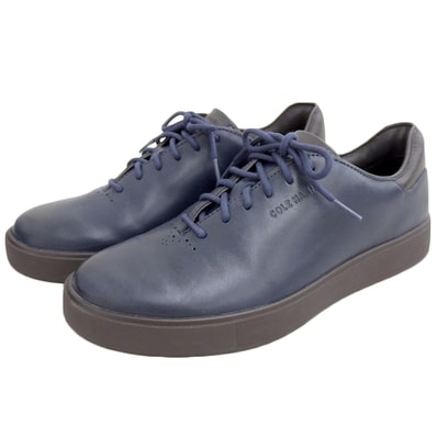 コールハーン 美品 グランドプロ リュクス ホールカット スニーカー シューズ メンズ ネイビー 8M C40070 8M