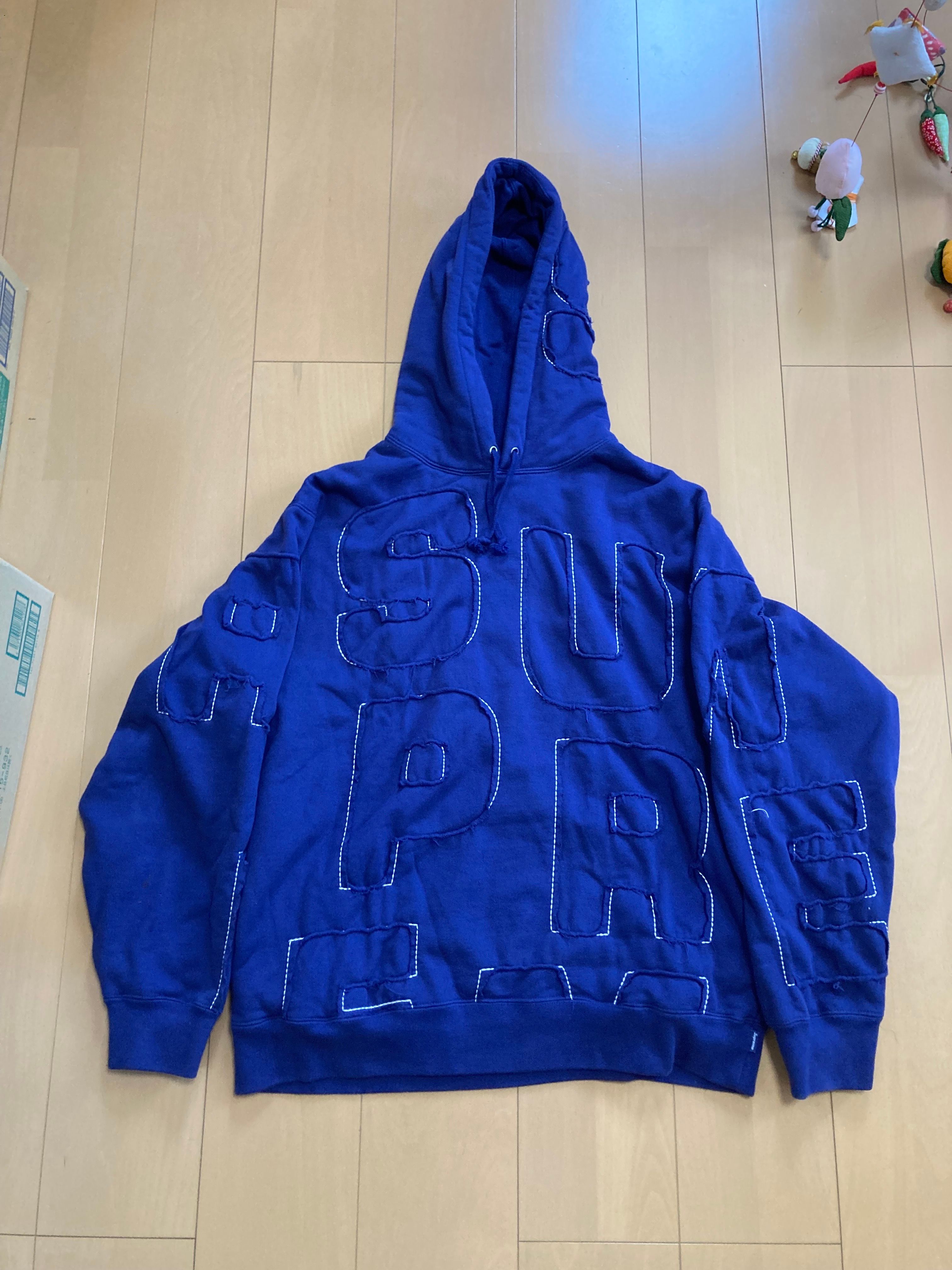 Supreme Cutout Letters Hooded Sweatshirt "Washed Navy"