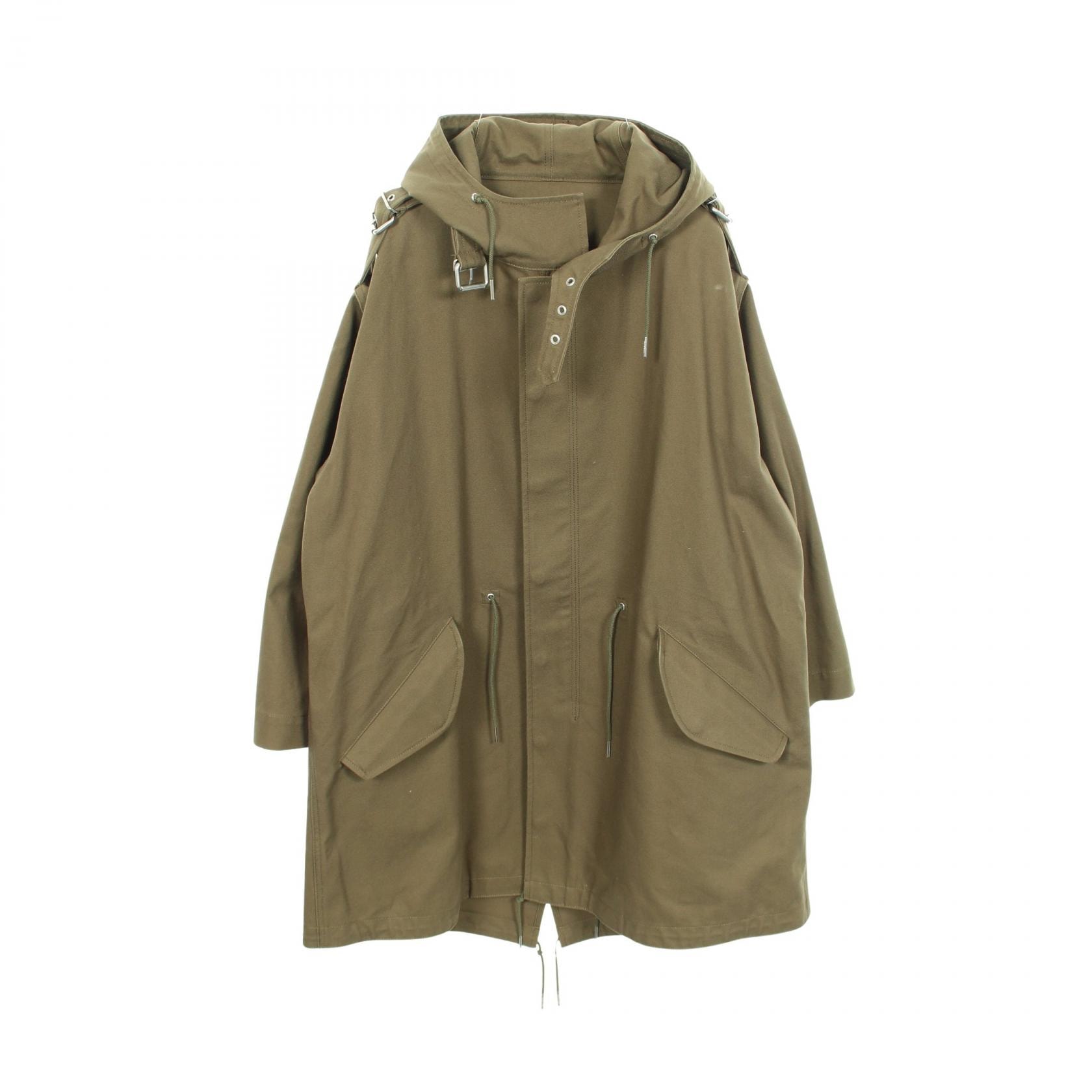 セリーヌ CELINE CELINE × CHRISTIAN MARCLAY ミリタリーコート フード付き モッズコート 衣料品 アウター コットン レディース カーキ系 2W049597C 【中古】