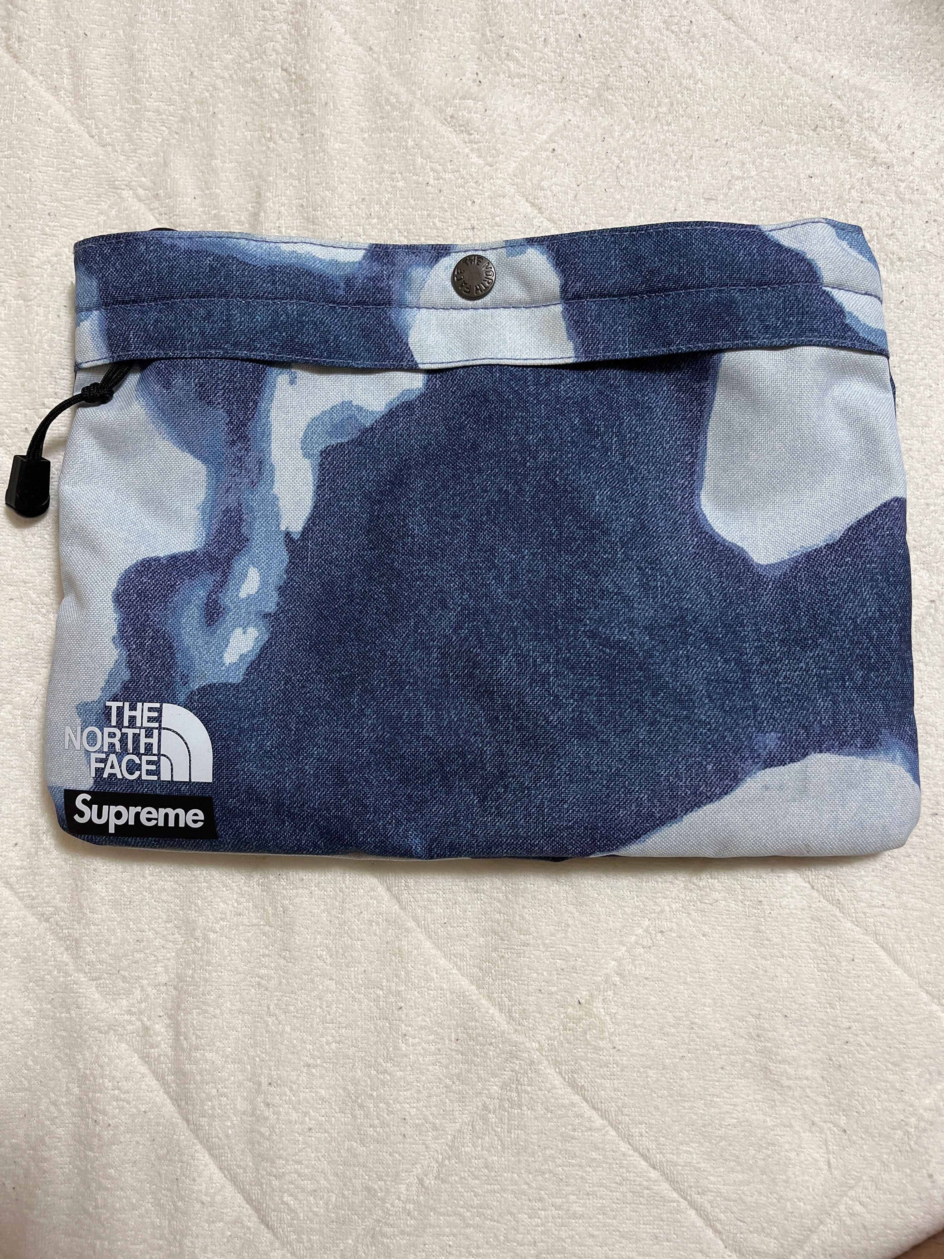 Supreme x The North Face Bleached Denim Print Shoulder Bag "Indigo"