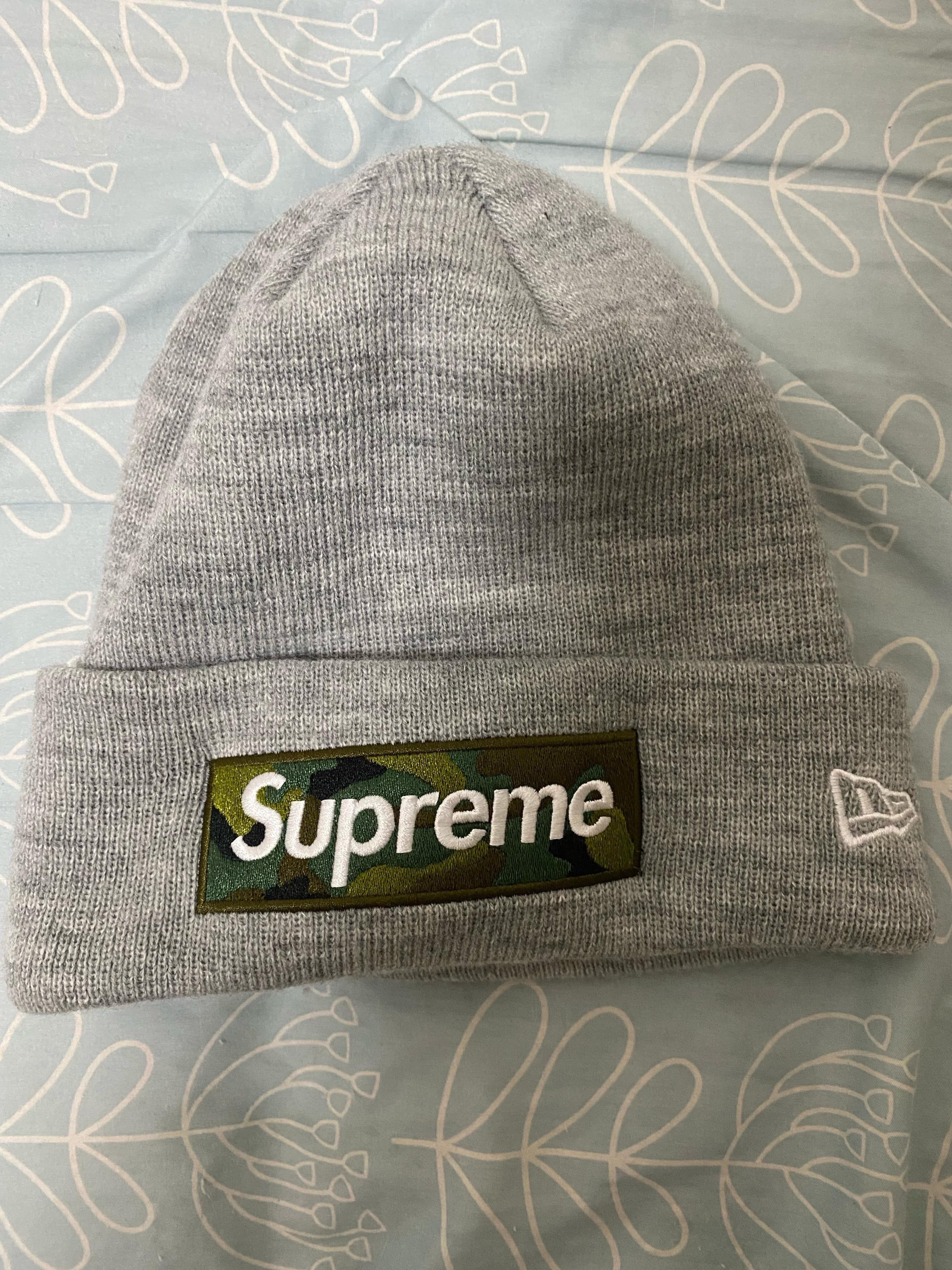 Supreme New Era Box Logo Beanie "Heather Grey" (23FW)