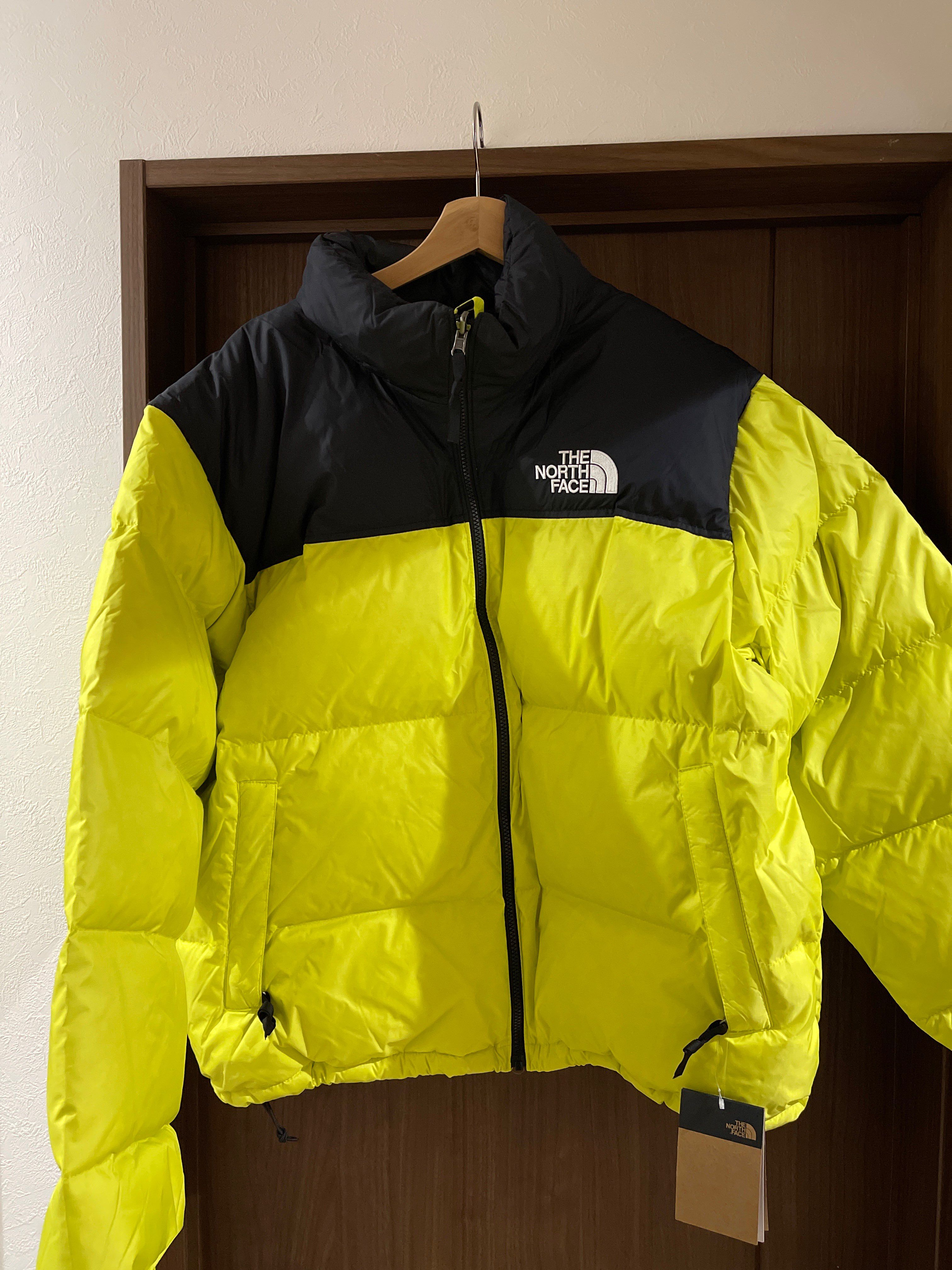 The North Face Nuptse Jacket 2021 "Black × Lightning Yellow"