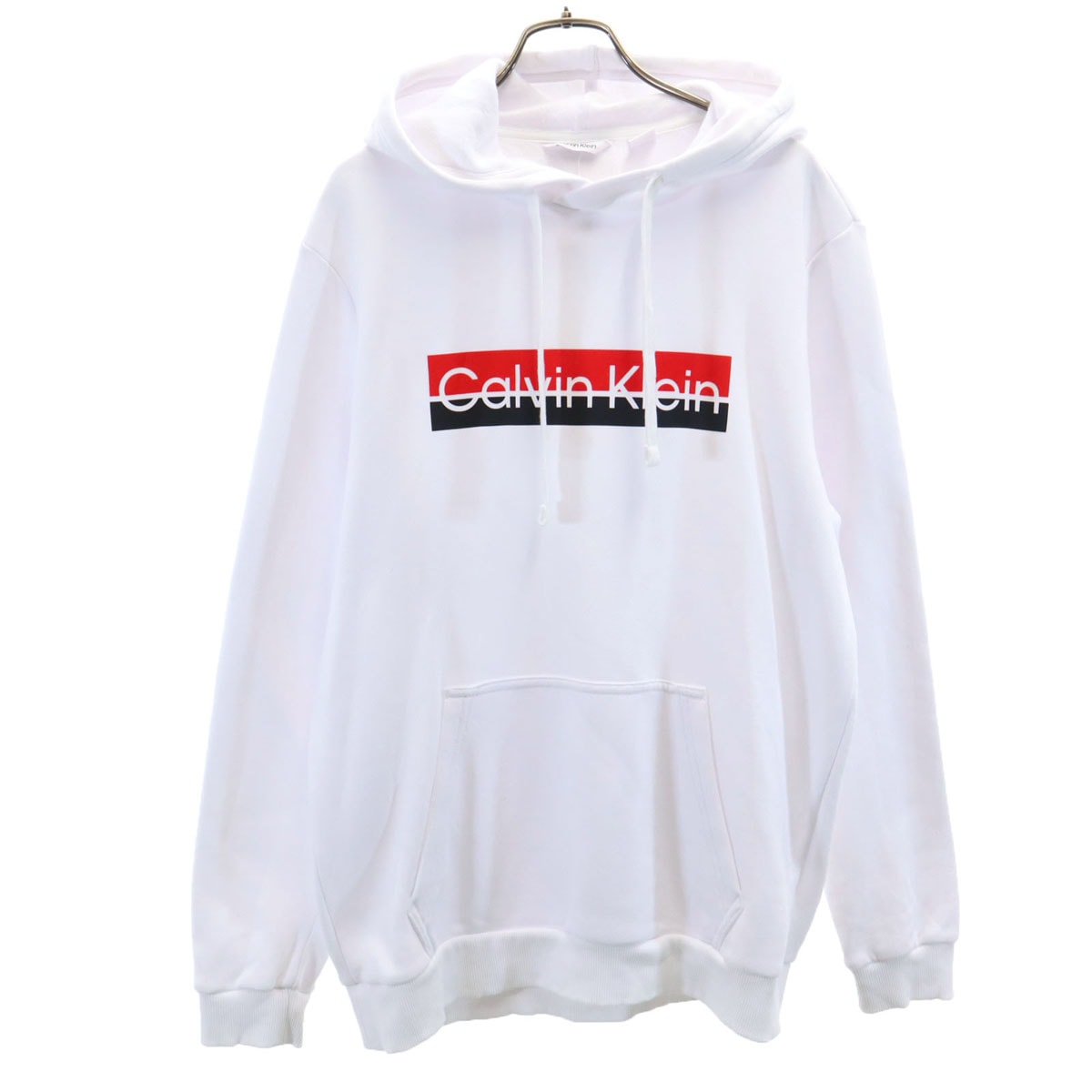 Calvin klein カルバンクライン 長袖 スウェットパーカー S ホワイト 裏起毛