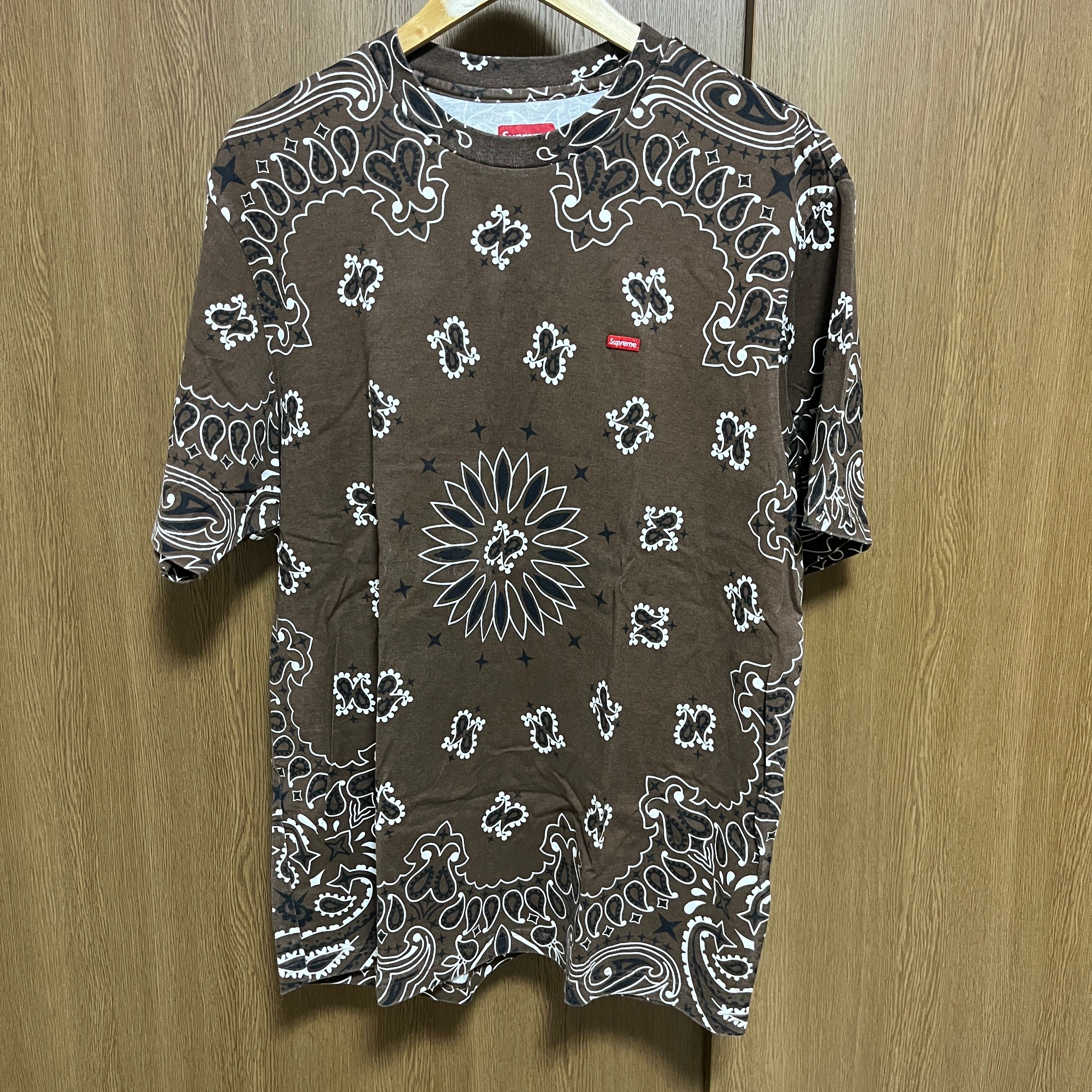シュプリーム スモール ボックス Tシャツ "バンダナ ブラウン"(21SS)