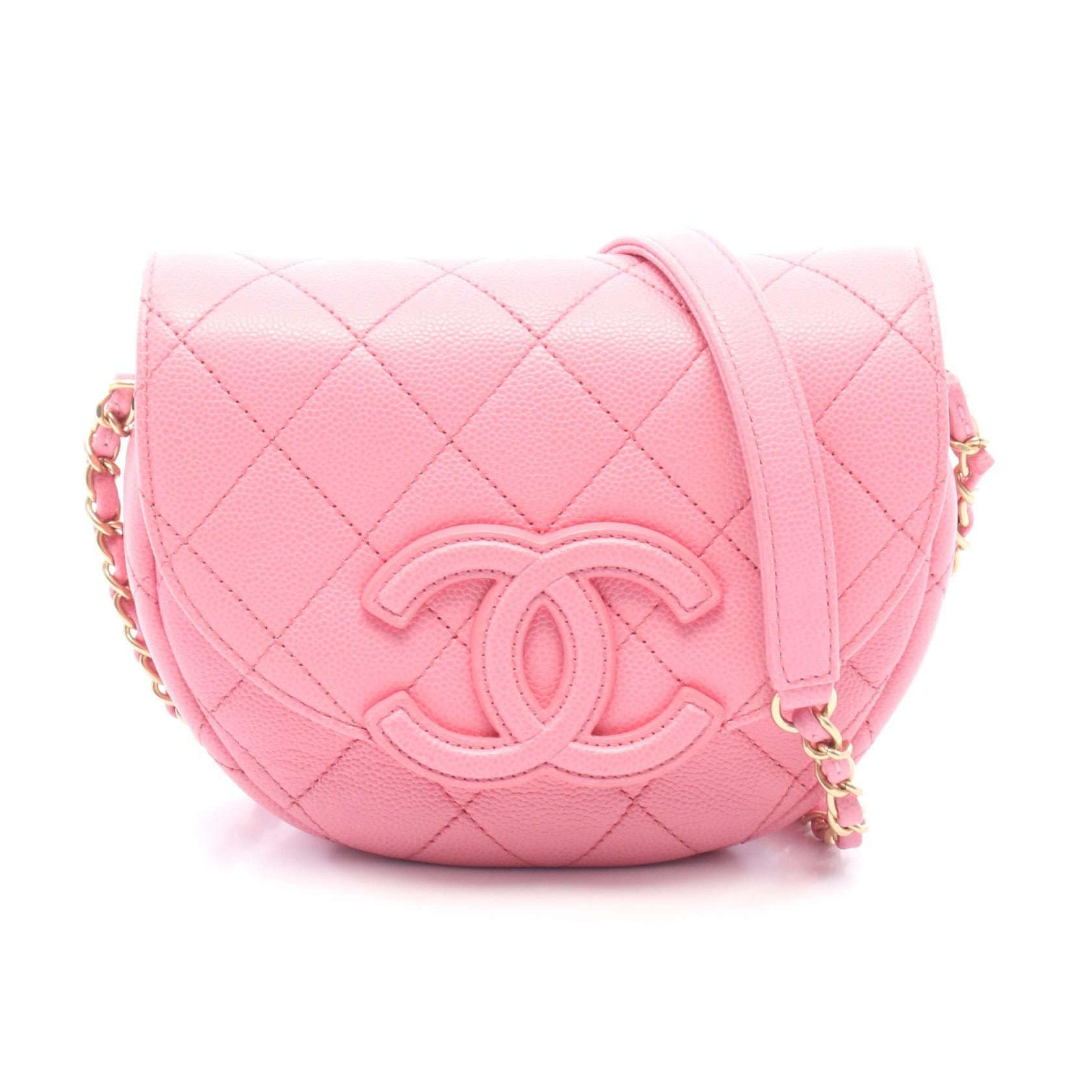 シャネル CHANEL マトラッセ ミニ メッセンジャー ショルダーバッグ バッグ キャビアスキン(グレインドカーフ) レディース ピンク系 AS3867 【中古】