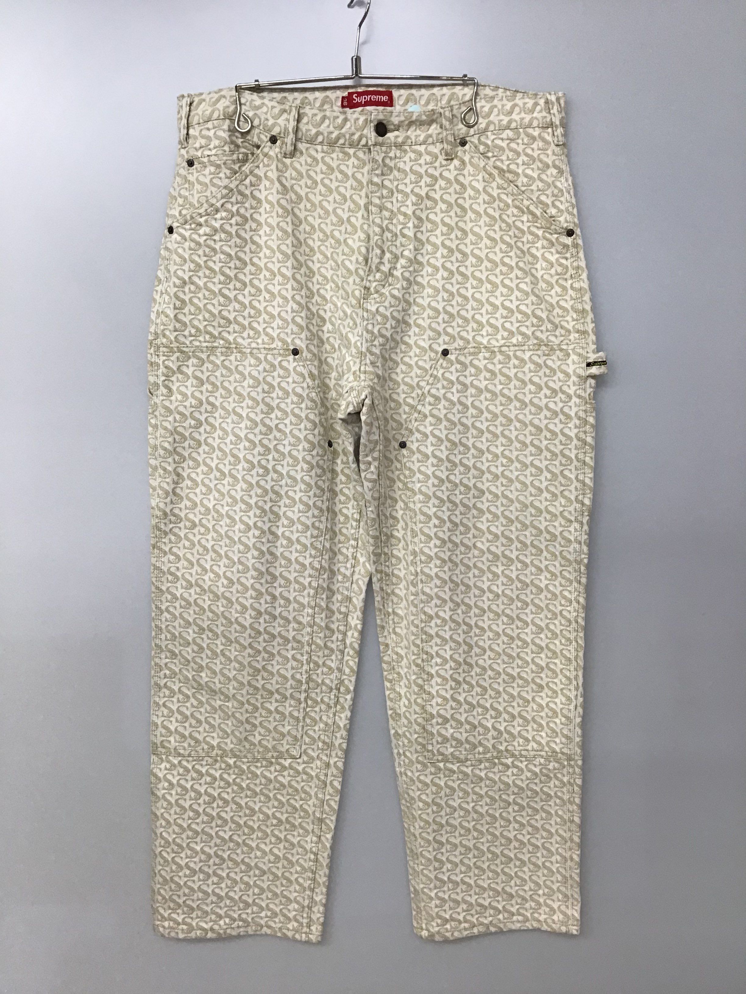 Supreme Monogram Double Knee Denim Painter Pant "Tan"