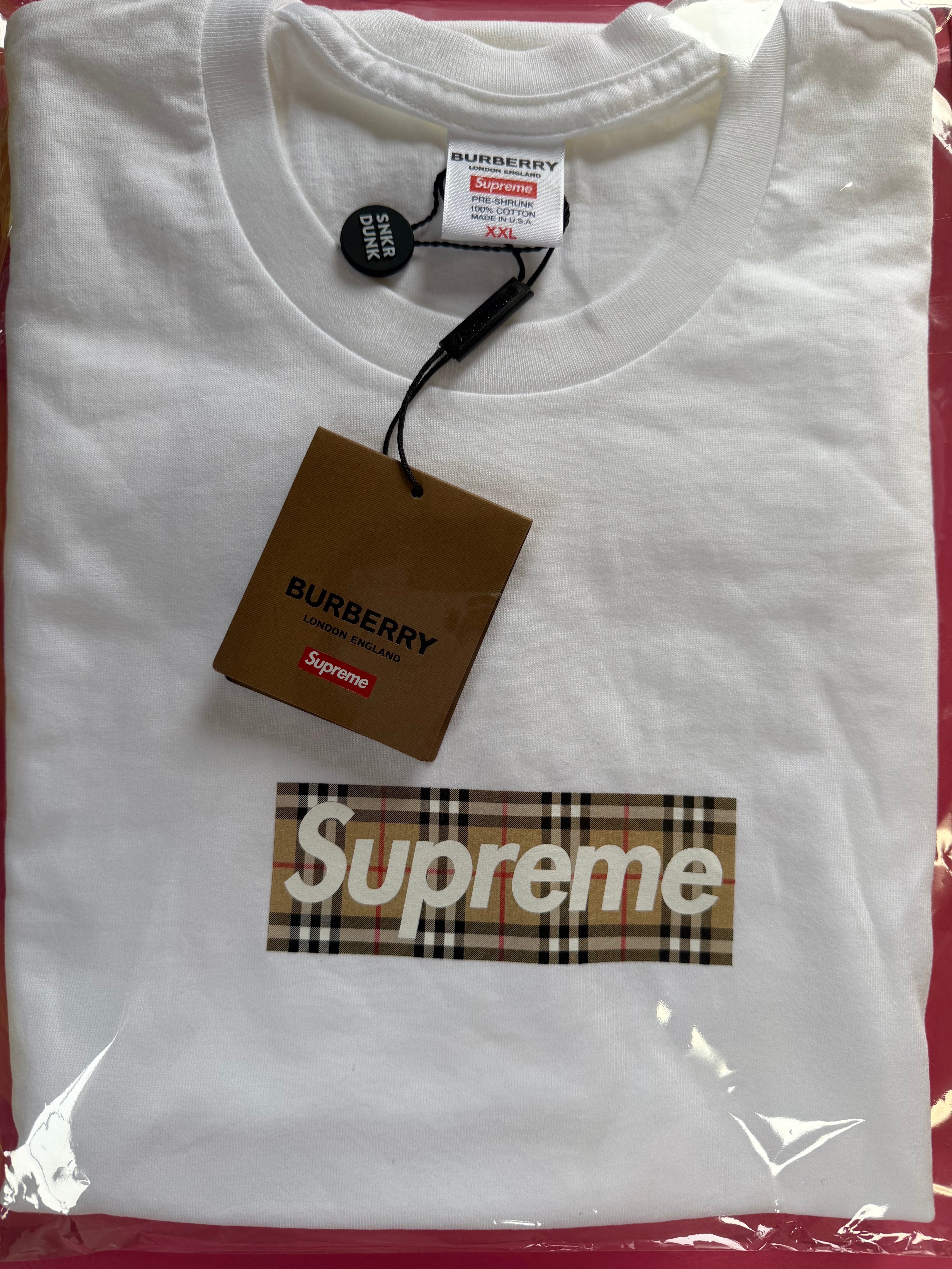 Supreme / Burberry Box Logo Tee "White"